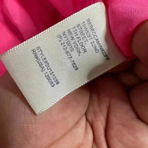 Rebecca Minkoff Belinda Pink Silk Double Strap Tiered Dress size 8 - Picture 6 of 7